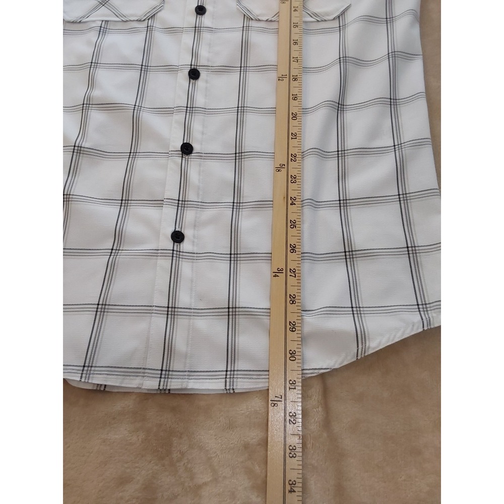 Harley Davidson MotorClothes Shirt Mens M White Plaid Button Up Biker Logo - Picture 9 of 13